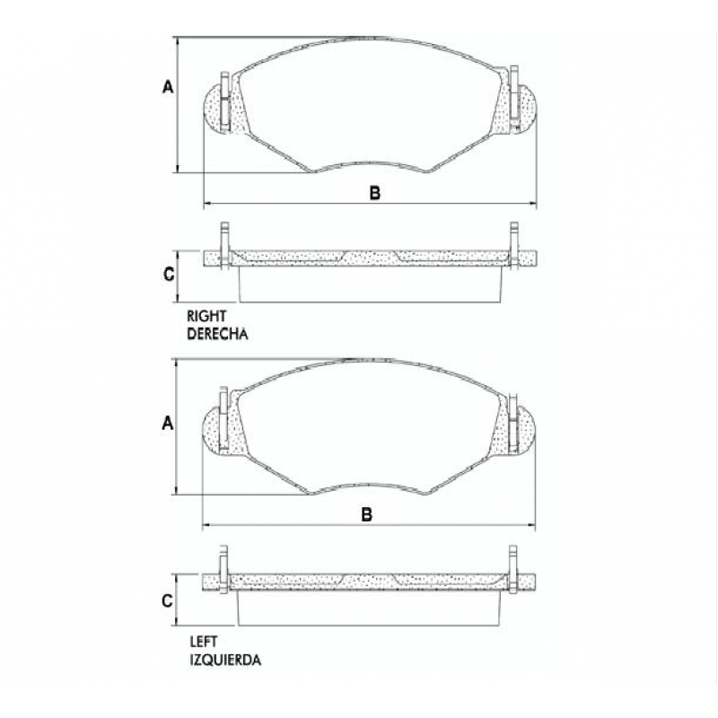 Pastilha Peug 206/207/sw/sed/hoggar 1.0/1.4/1 Cobreq