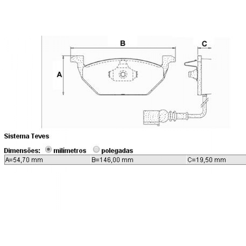 Pastilha Polo/golf/a3 1.6/2.0 02/07 Polo 1.0 16v 02/07 Cobreq