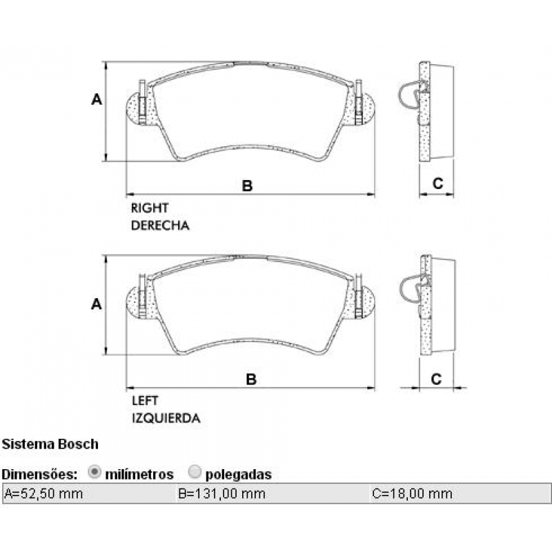 Pastilha Peug 206/sw/cc 1.6 16v 00/ (sist Bos Trw Pastilhas