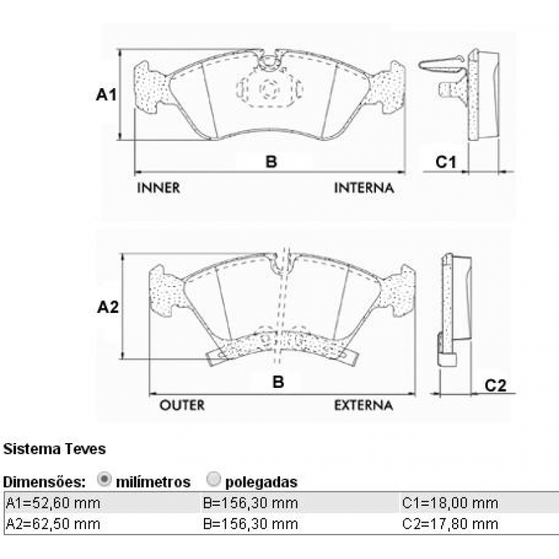 Pastilha Meriva 1.4/1.8 8v 02/04.10  N355 Cobreq Cobreq