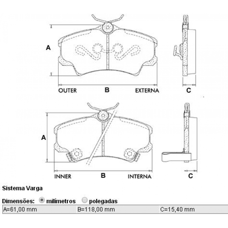 Pastilha Civic/new Civic 98/ (nac/sist Varga) Cobreq
