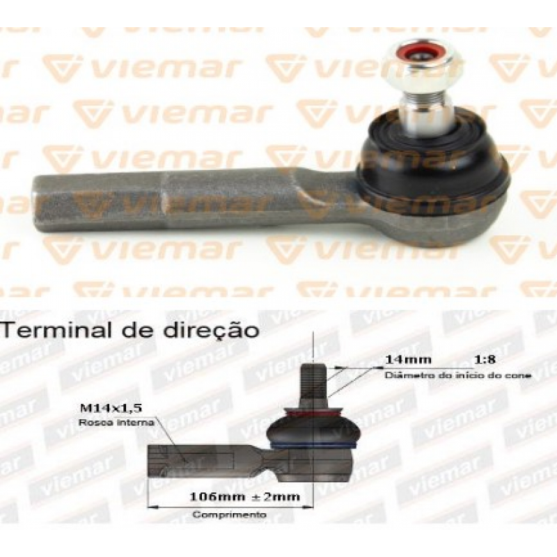 Terminal Direcao Kia Besta Bongo K2500 K2700  2004/ Viemar