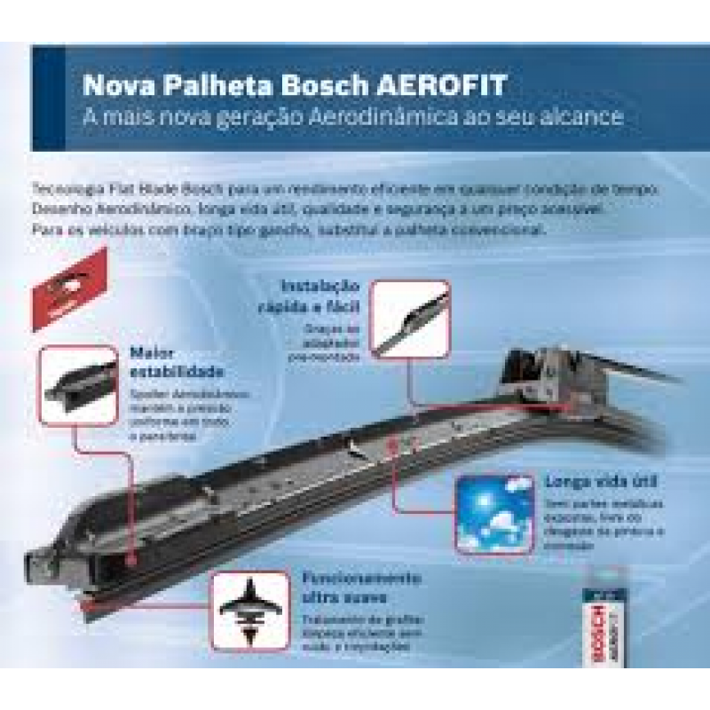 Palheta Dianteira 17 Pol. 430mm (un) *af17* Gancho Aerofit Bosch