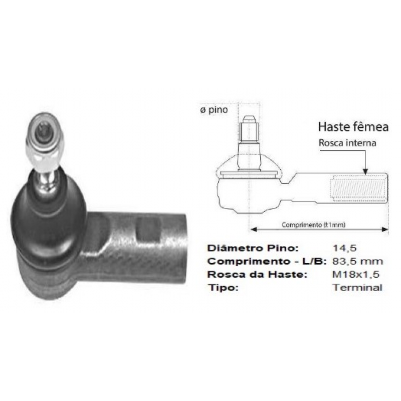 Terminal Direcao Fiat Uno Premio Elba Fiorino 1991/2013 - Skf