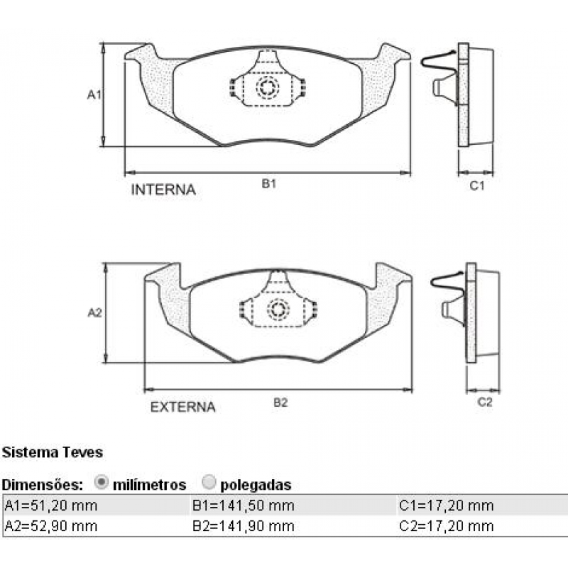 Pastilha Gol/voy/sav G5 /11, Gol G6 13/, Golf/polo Clas /98 ( Cobreq