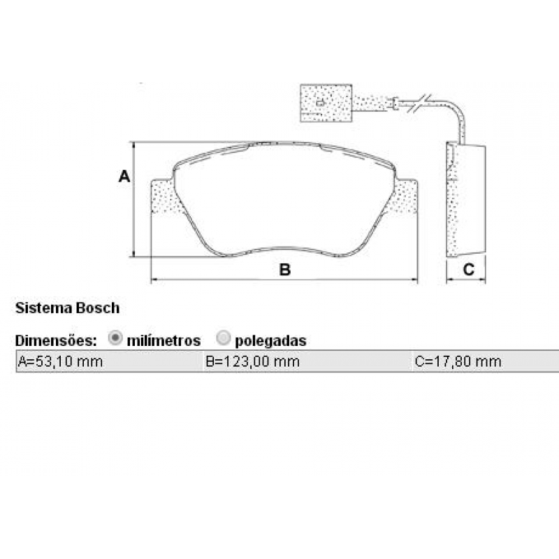 Pastilha Stilo 1.8 8v, Bravo, 500  09/ Cobreq