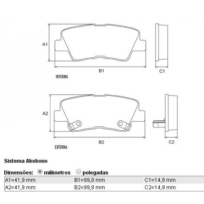 Pastilha Freio Traseiro Hyundai Veloster/ Hyundai Azera/ Hyundai Elantra/ Hyundai Sonata 2012/ Cobreq