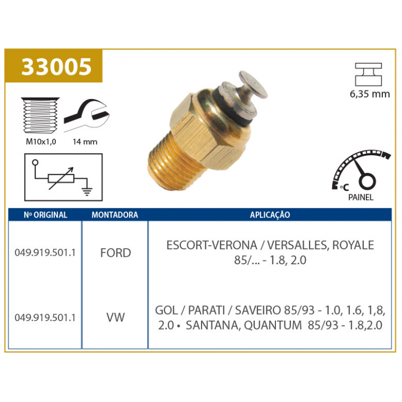 Sensor Temp Vw/ford 08.85/95 Ap (exc Escort Log) Valclei