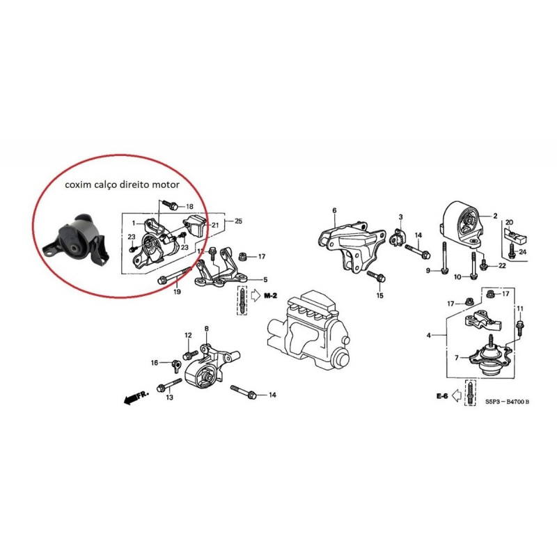 Coxim Motor Civic 01/05 (tras Central) Mb9301 Shockbras