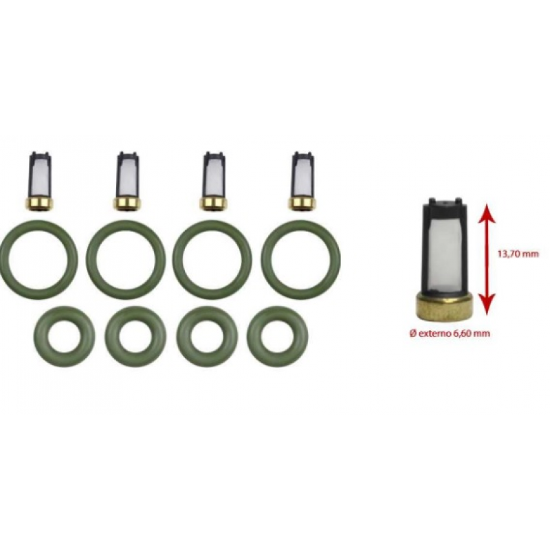 Jg Filtro Bico Injetor Vw Marelli 2002/ (6,6 X 13,7) Ds