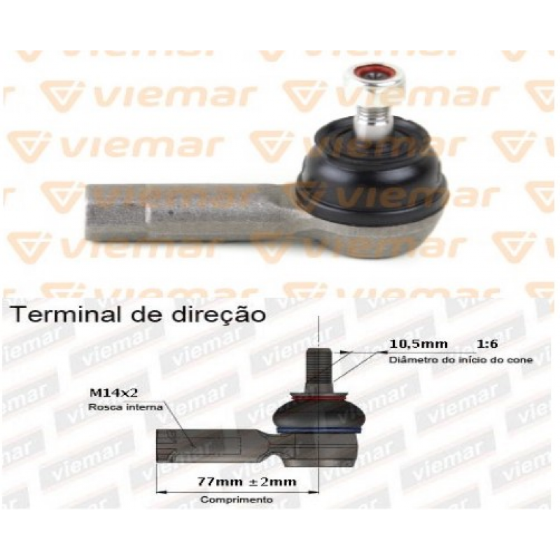 Terminal Direcao Gm Corsa 1994/1999 Celta Todos Viemar