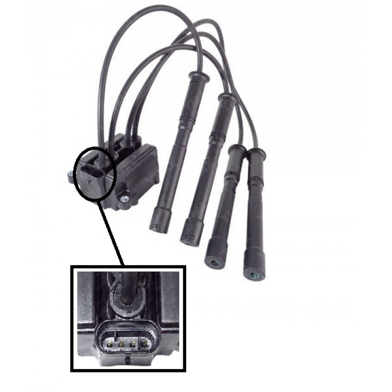 Bobina Ign Clio/206 1.0 16v (bob+cabos - Fixa Ymax