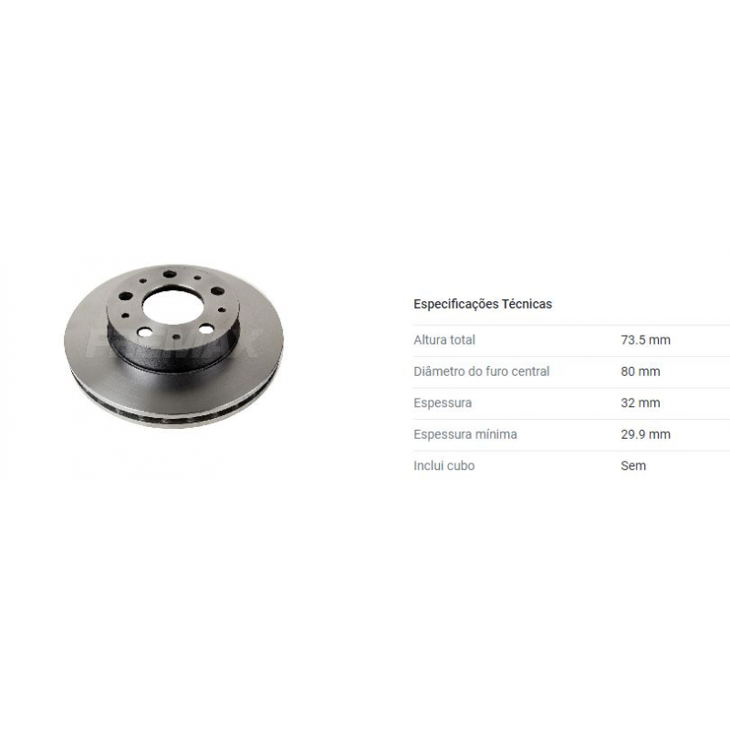 Disco Freio Dianteiro Fiat Ducato 2.3 18/ (ventilado/300mm) Fremax