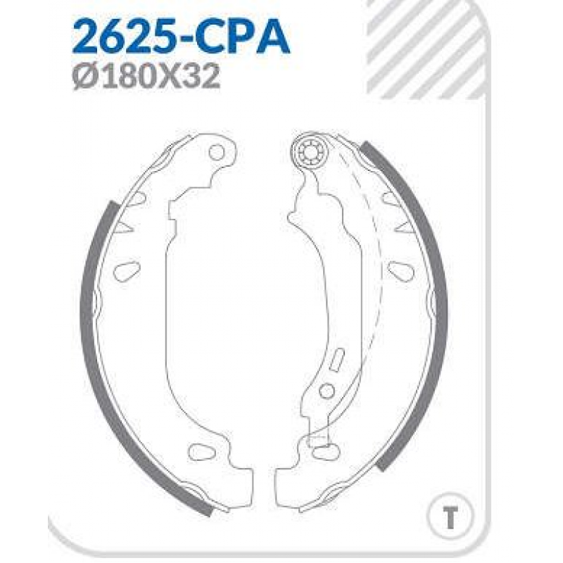 Jg Patins Freio Peug 206/207 Hatch 98/ (tambor 180mm - C/haste) Cobreq