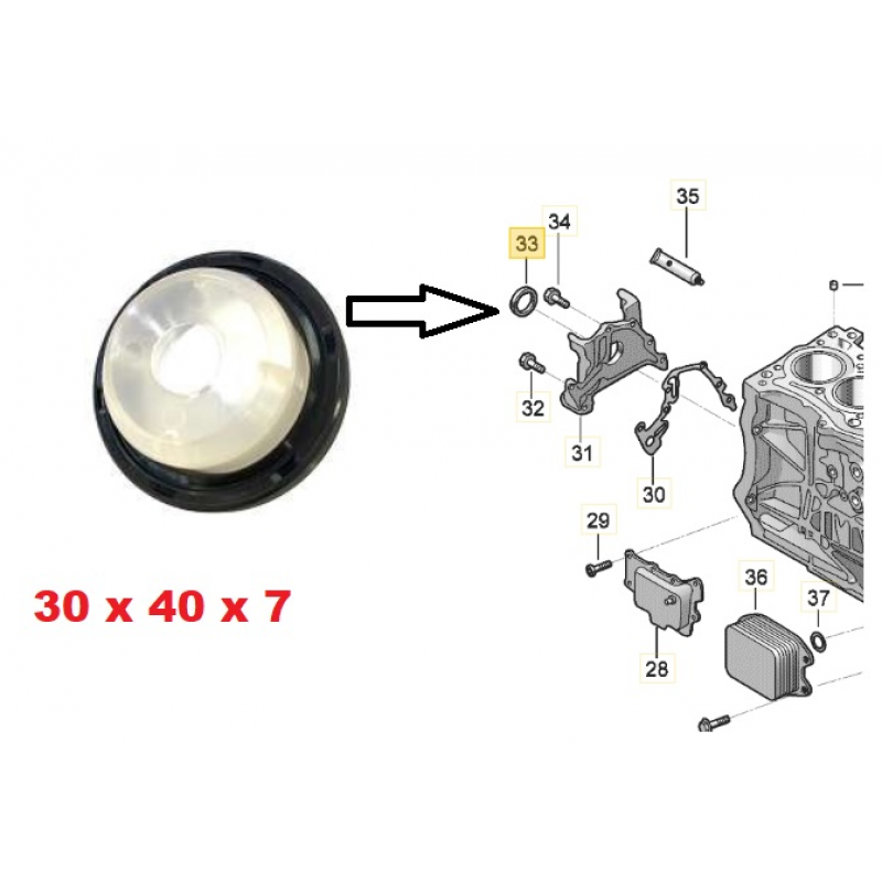 Retentor Polia Virabrequim Vw Audi Ea211 1.0 12v 1.4 16v Tsi Sabo