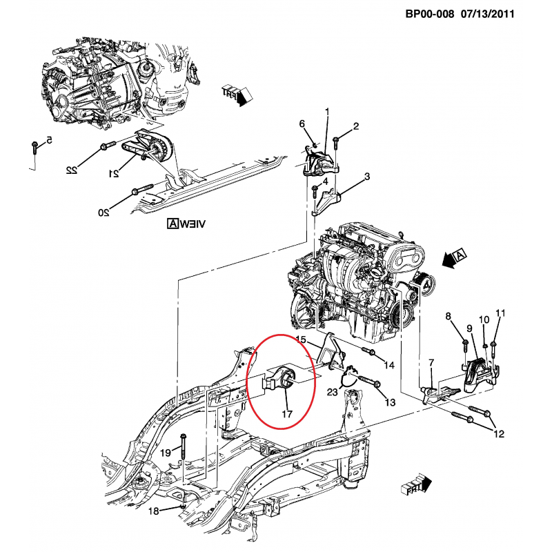 Coxim Cambio/tras Motor Cruze 1.8 16v 12/16 (manual/automatico/biela) Nakata
