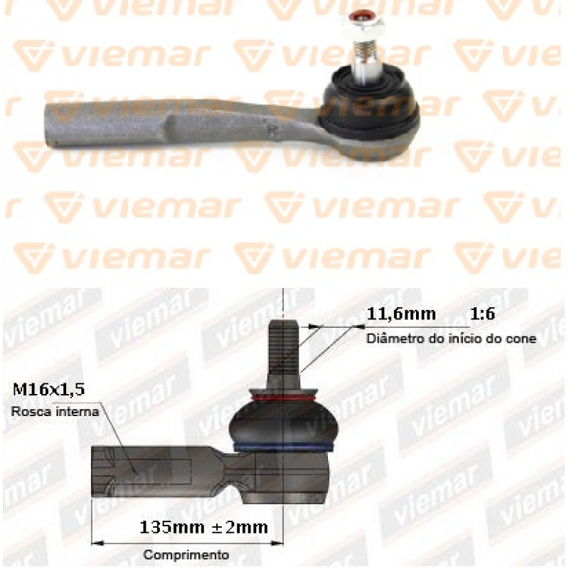 Terminal Direcao Fiat Toro Diesel 17/22 - Ld Viemar