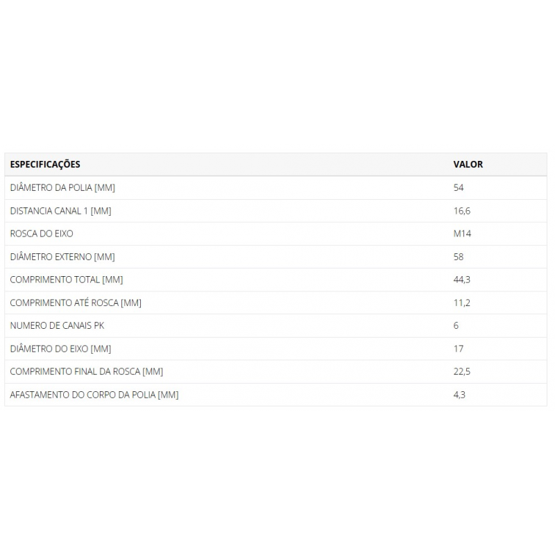 Polia Roda Livre Alternador Toro Compass Renegade Diesel 2.0  - 6pk Rosca 14mm Zm
