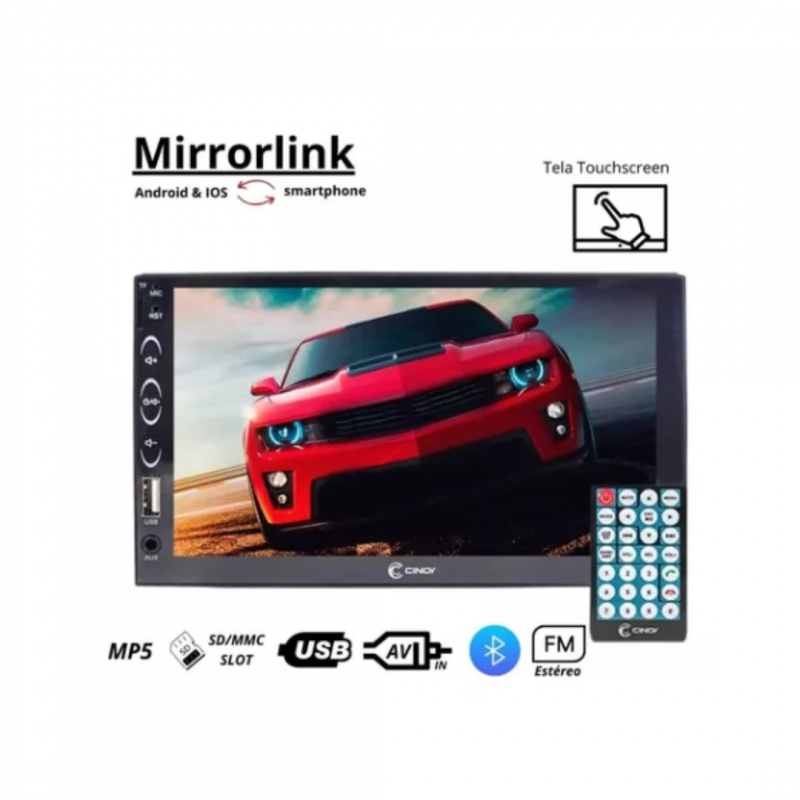 Central Multimidia 7 Polegadas Com Bluetooth Touch Screen Universa Cinoy