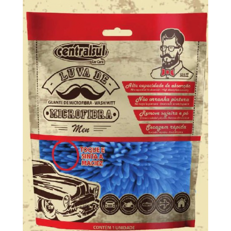Luva Lavagem Microfibra Central Sul Centralsul