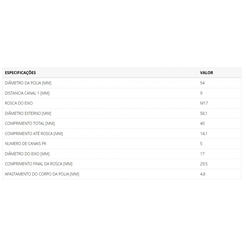 Polia Roda Livre Alternador Punto Bravo 1.4 Tjet Fiat 500 1.4 -  5pk 54mm Zm