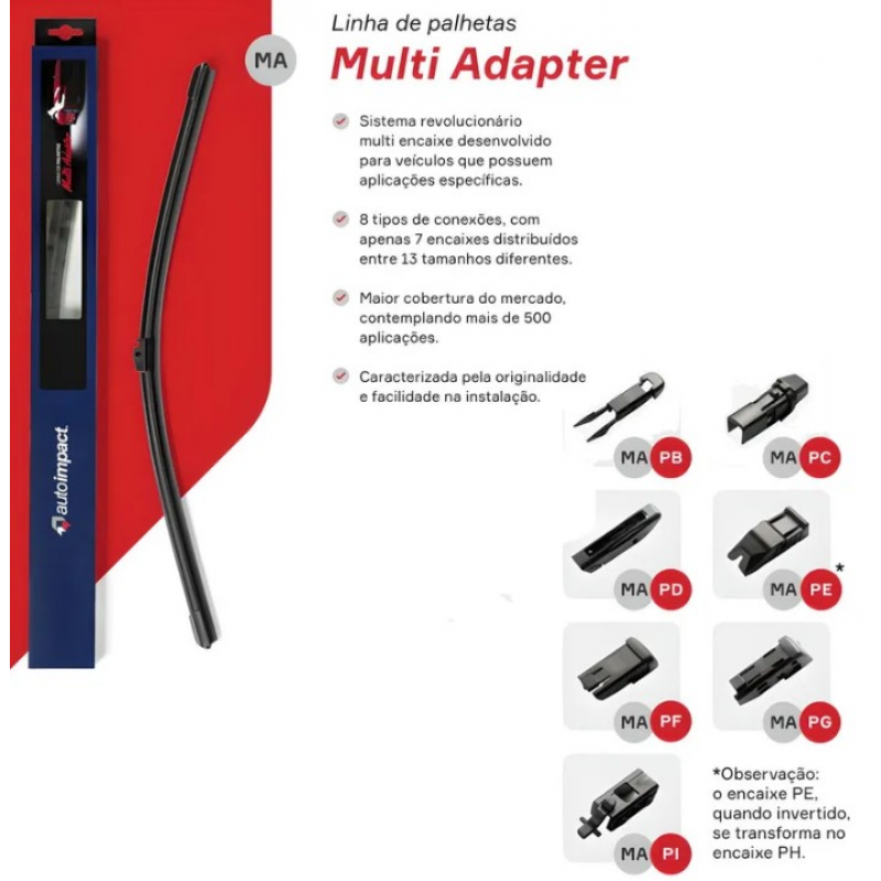 Palheta Dianteira 21 Pol 530mm (un) *ma21* Especifica Com 5 Encaixes Multiclip Autoimpact