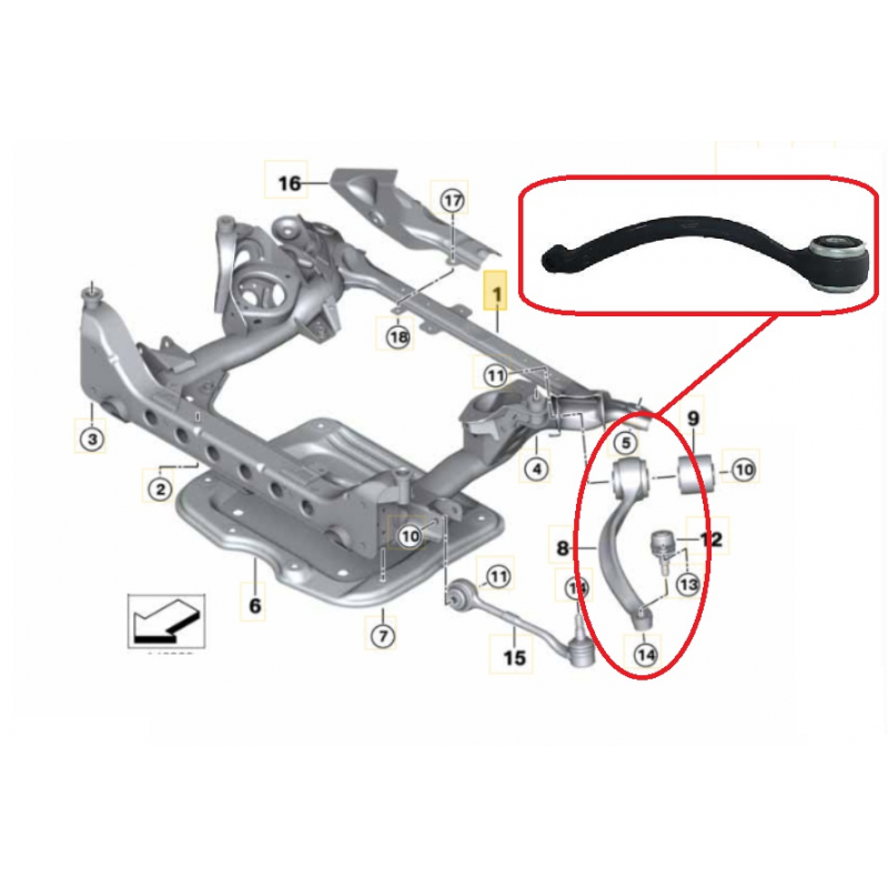 Braco Suspensao Dianteira Ld Curvo Bmw X1 Xdrive 4x4 2010/2015 (sem Pivo) Perfect Automotive