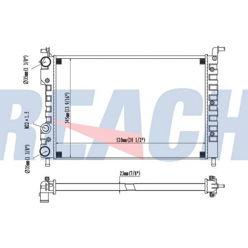 Radiador Fiat Palio 1.0/ 1.3/ 1.5 8/ 16v Sem Ar 1996 A 2002 Reach Radiador