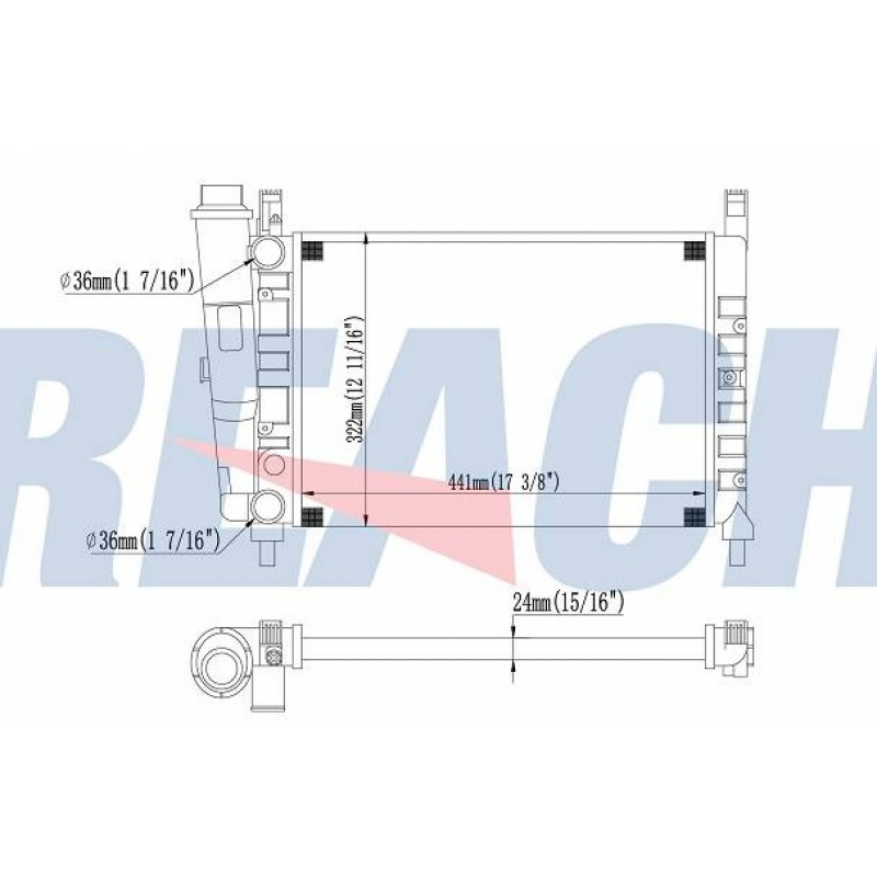Radiador Fiat Elba / Premio / Uno Mille 1.0 / 1.3 / 1.5 Mec Sem Ar 1993 A 2004 Reach Radiador