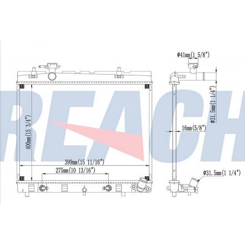 Radiador Toyota Etios 1.3/1.5 Aut 2013/2019 Reach Radiador