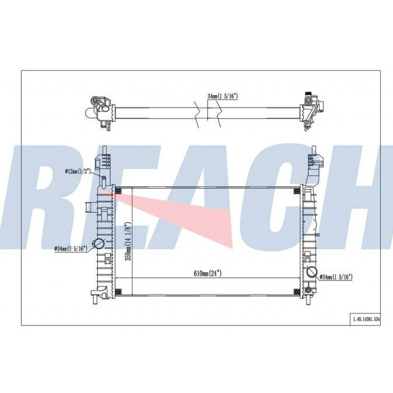 Radiador Chevrolet Meriva 1.8 02 > Reach Radiador