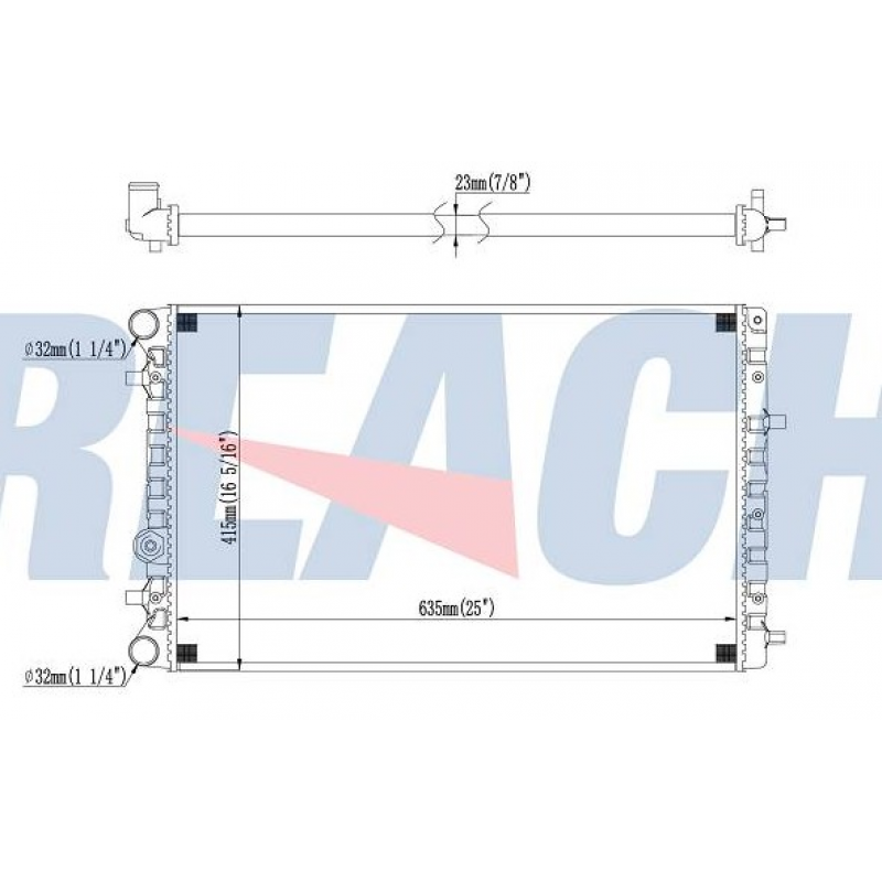 Radiador Fox 1.0/1.6 06/13 Gol G5 1.0/1.6 09/13 Polo 1.6/2.0 06/13 Sav 1.6 09/13 Voy 1.0/1.6 08/13 Reach Radiador