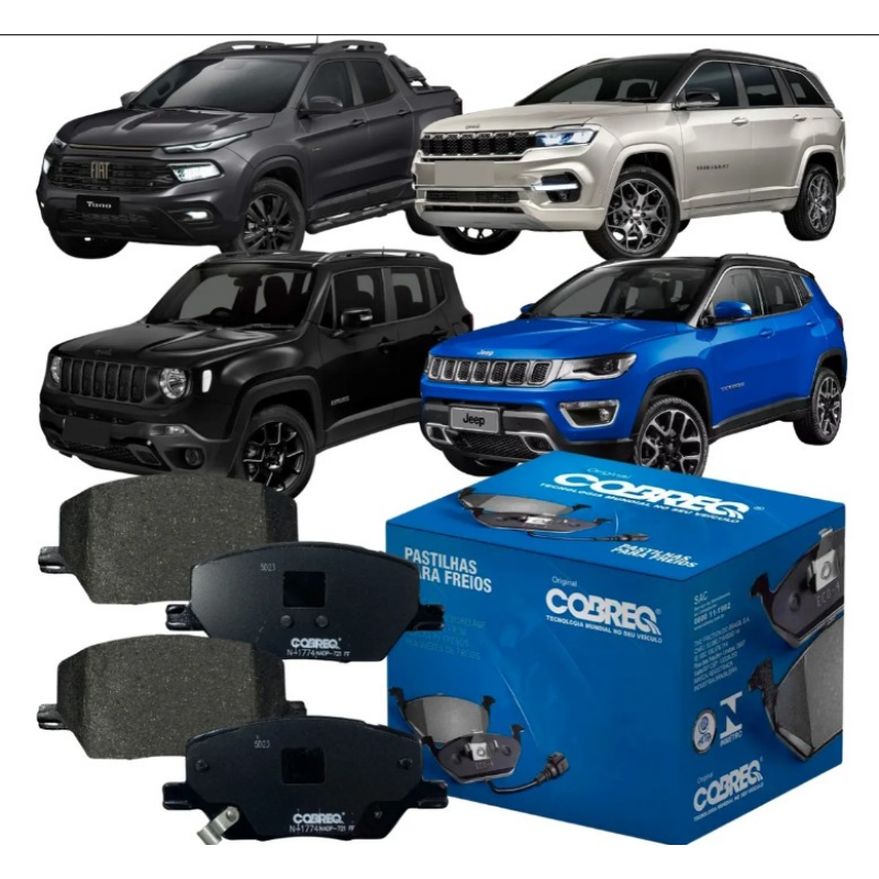 KIT DISCO PASTILHA DIANTEIRO JEEP COMPASS RENEGADE FIAT TORO